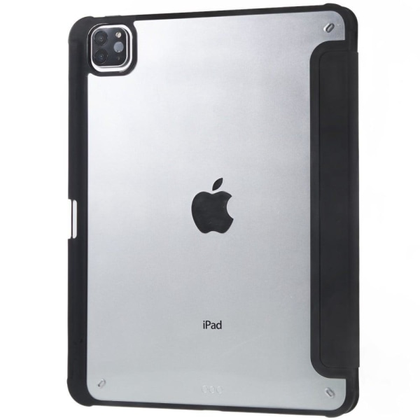 iPad Pro 12.9 (2022) / (2021) / (2020) tri-fold leather and acry Black