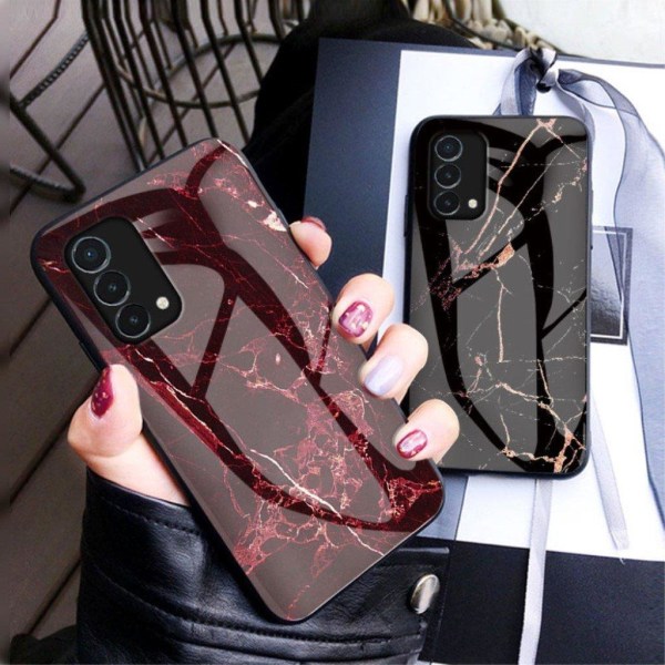 Fantasy Marble OnePlus Nord N200 5G cover - Blodrød Marmor Red