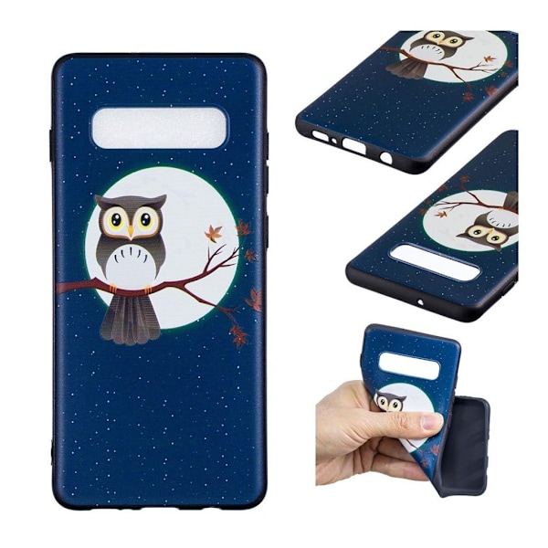 Samsung Galaxy S10 Plus printtikuosi suojakotelo - Pöllö Oksalla Multicolor
