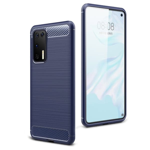 Carbon Flex deksel - Huawei P40 - Blå Blue