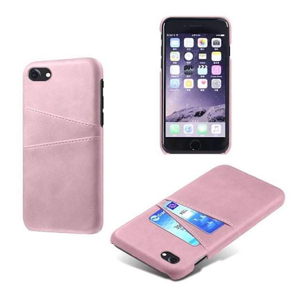 Dual Card kuoret - iPhone SE 2020 / 8 / 7 - Ruusukulta Pink