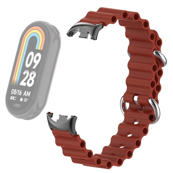 Xiaomi Smart Band 8 silikonerem med stik - Rødvin Red