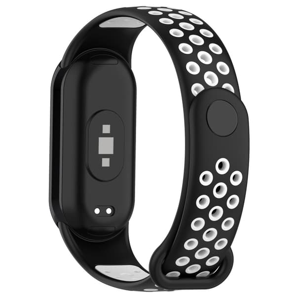 Xiaomi Smart Band 8 tvåfärgad silikonrem - Svart / Vit Vit