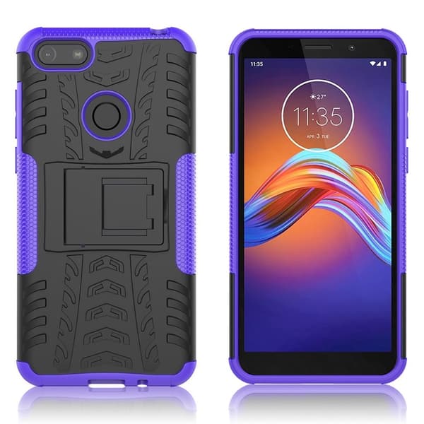 Offroad etui - Motorola Moto E6 Play - Black / Purple Purple