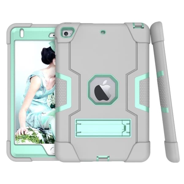 Stötsäkert hybridfodral till iPad Mini (2019) - Grå / Cyan Silvergrå