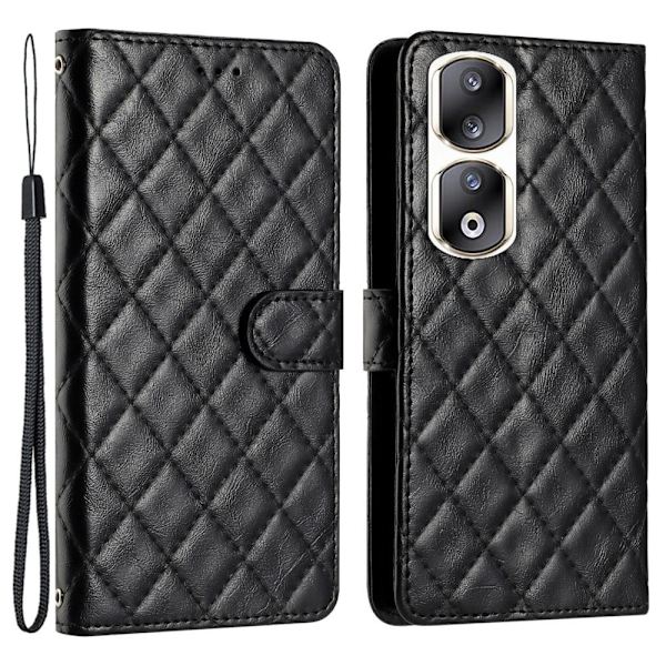 Funktionelt Honor 90 Pro rombe etui med pung - Sort Black