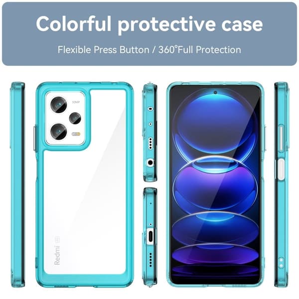 Xiaomi Redmi Note 12 Pro / Xiaomi Redmi Note 12 Pro Speed / Xiaomi Poco X5 Pro smart telefonskal i akryl - Transparent Blå Blå