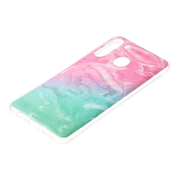 Marble Samsung Galaxy A21 kuoret - Ruusu / Syaani Marmori Multicolor