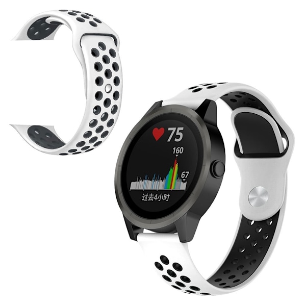 Garmin Forerunner 245 Music to-farvet silikone Urrem - Hvid / Sort Black