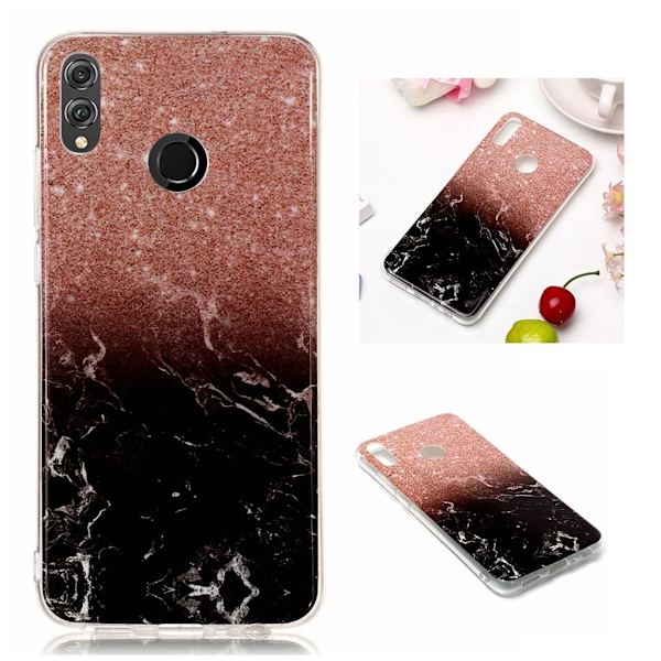 Marble Honor 8X cover - Blomme / sort marmor Black