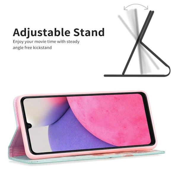 Wonderland Samsung Galaxy A33 5G Läppäkotelo - Kissa Multicolor