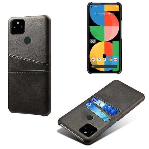 Dual Card Etui Google Pixel 5a - Svart Black