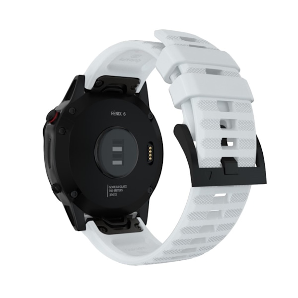 Garmin Fenix 6 / Fenix 5 Plus / Fenix 5 / Forerunner 935 / Quatix 5 / Quatix 5 Sapphire / Approach S60 / Instinct klockarmband i silikon - Vit Vit