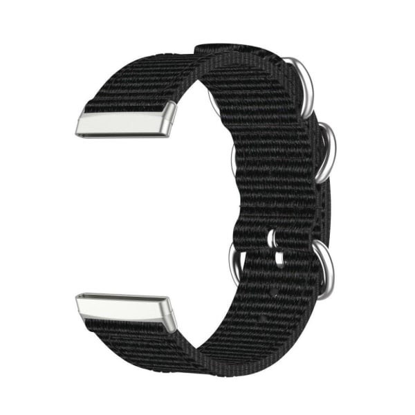 Fitbit Sense / Versa 3 nylon klockarmband - svart Svart