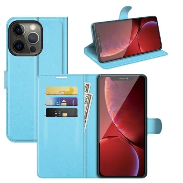 Klassisk iPhone 13 Pro Max flip etui - Blå Blue