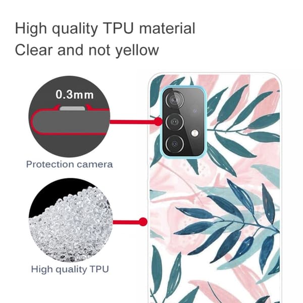Deco Samsung Galaxy A73 Etui - Leaves Multicolor