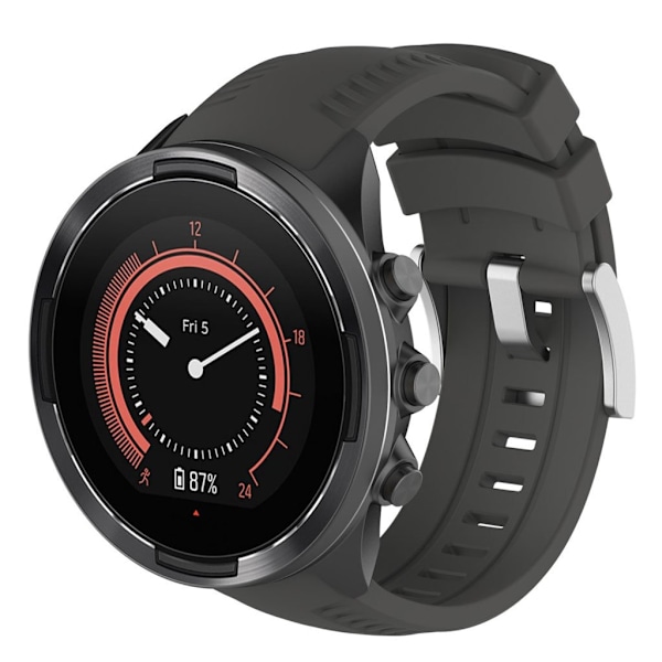 Suunto 9 justerbart klockarmband i silikon - Grå Silvergrå