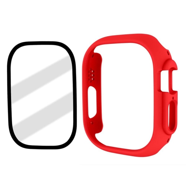 Apple Watch Ultra cover with tempered glass screen protector - R Röd
