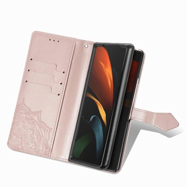 Mandala Samsung Galaxy Z Fold3 5G Läppäkotelo - Ruusukulta Pink