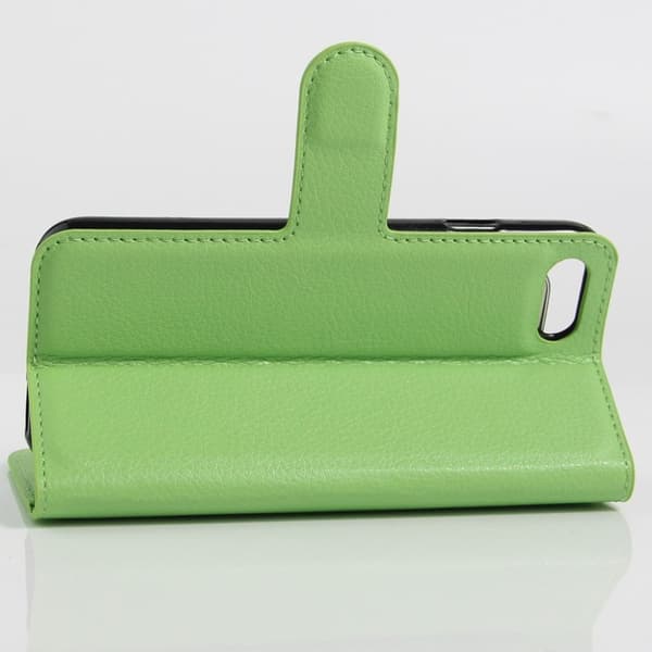 Laudrup iPhone 7 / 8 Litsi Pintainen Nahkakotelo Lompakko Standillä - Vihreä Green
