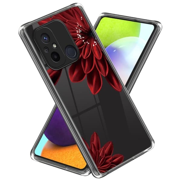 Deco Xiaomi Redmi 12C kotelot - Punainen Kukka Red