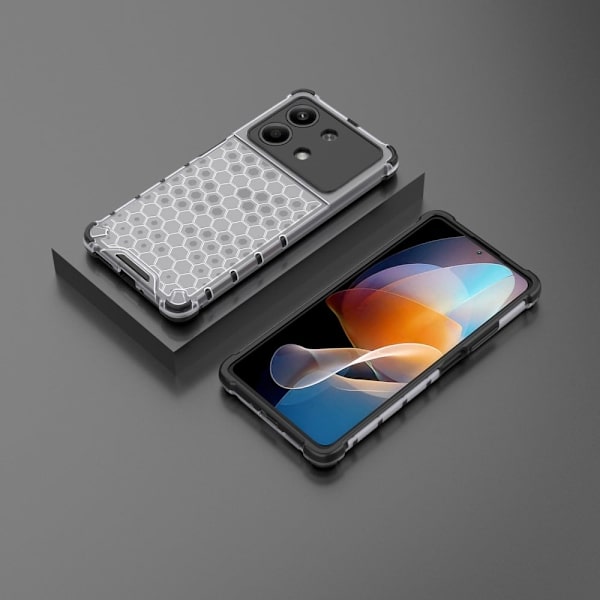 Bofink Honeycomb Xiaomi Redmi Note 13R Pro kotelot - Harmaa Silver grey