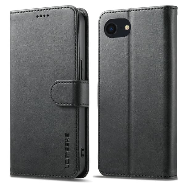 LC.Imeeke läder iPhone 16e fodral - Svart Svart