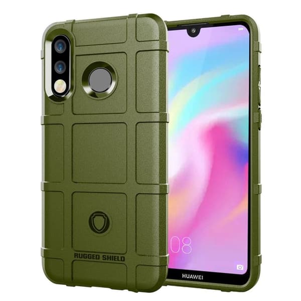 Huawei P30 Lite stötsäkert skal med rutmönstrad textur - armégrön Grön