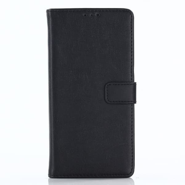 Crazy Horse Retro Leather Wallet stander etui til Samsung Galaxy A8 (2018) - Sort Black