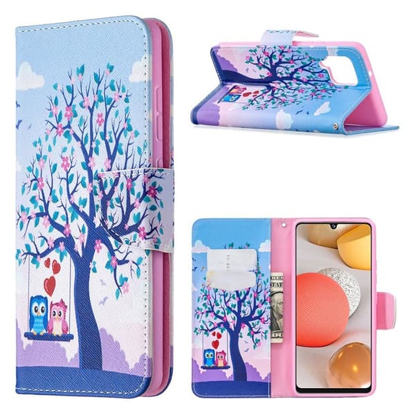 Wonderland Samsung Galaxy A42 5g Flip Etui - Ugle Par og Træ Multicolor