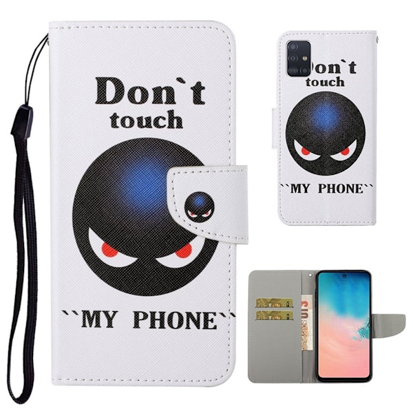 Wonderland Samsung Galaxy A51 Flip Etui - Don't Touch My Phone White