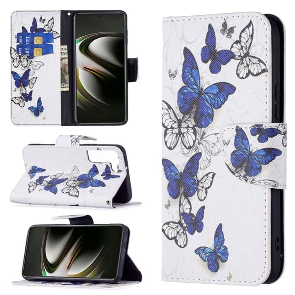 Wonderland Samsung Galaxy S22 Flip Etui - Sommerfugle Multicolor