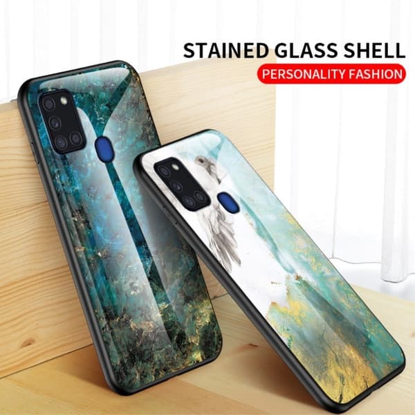 Fantasy Marble Samsung Galaxy A21s Cover - Flyvende Due Multicolor