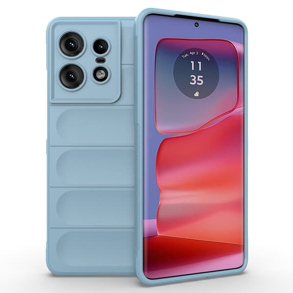 Blødt grebsformet Motorola Edge 50 Pro cover - Babyblå Blue