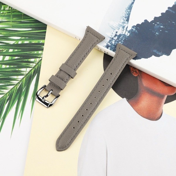 Fitbit Versa 3 T-Shape äkta läder klockarmband - khaki Brun