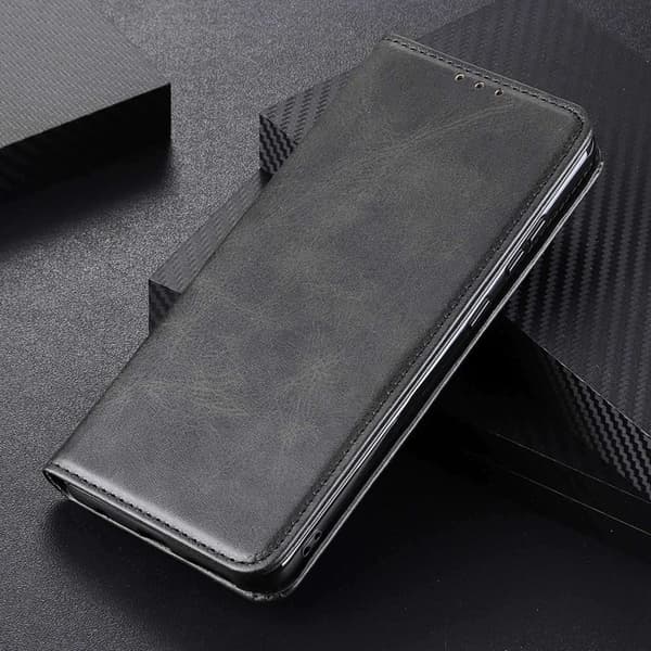 Flip Etui med Pung i Ægte Læder til Nothing Phone (2) - Sort Transparent