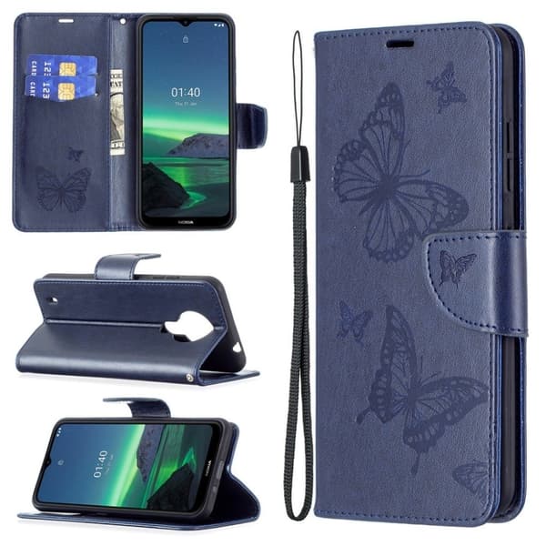 Butterfly Nokia 1.4 Flip Etui - Blå Blue