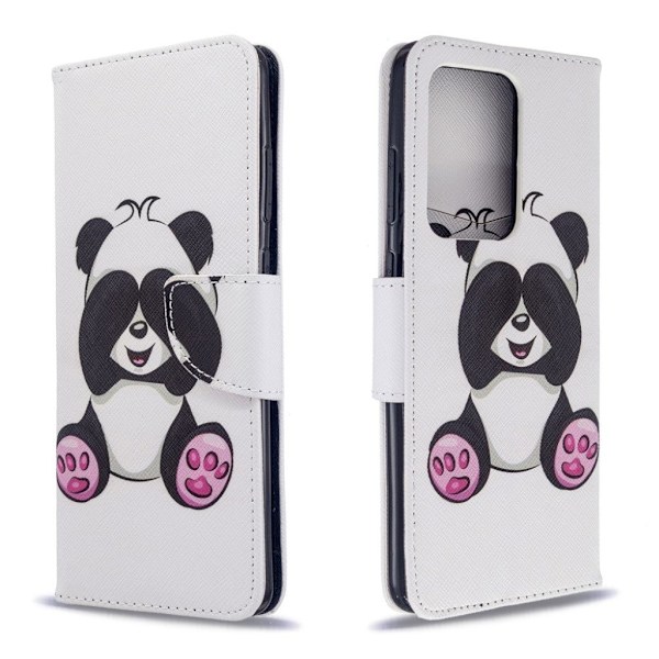 Wonderland Samsung Galaxy S20 Ultra flip kuoret - Vauva Panda White