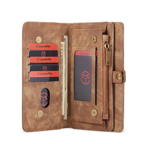CaseMe iPhone 11 Pro Max Zipper Wallet Etui - Brun Brown
