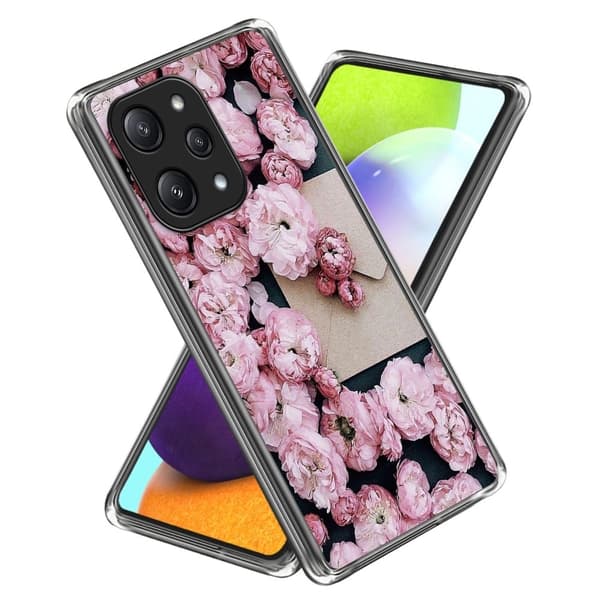 Deco Xiaomi Redmi 12 cover - Lyserøde Blomster Pink