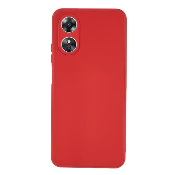 Mikrofiberforet blødt gummi Oppo A17 cover - Rød Red