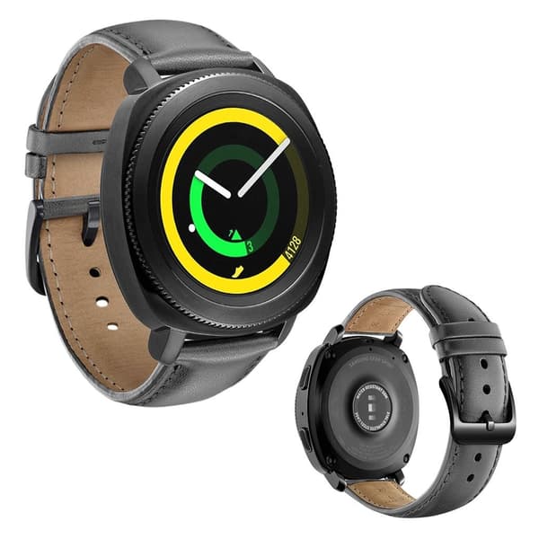 Samsung Gear Sport -kellon nahkaranneke - Harmaa Silver grey