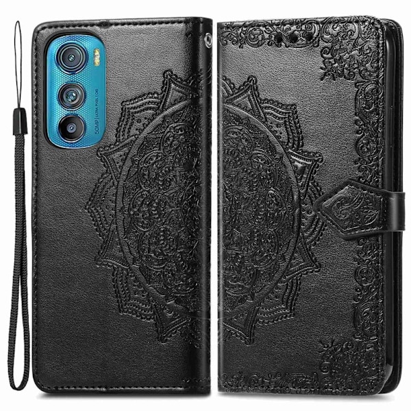 Mandala Motorola Edge 30 Flip Etui - Sort Black