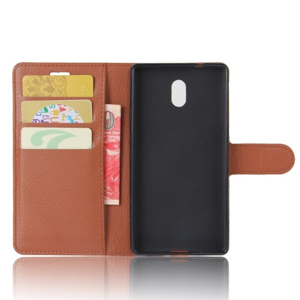 Nokia 3 Stilrent skinn fodral - Brun Brun