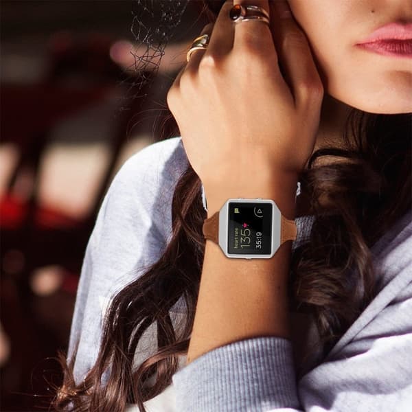 Fitbit Blaze urrem i okseskinn - Brun Brown