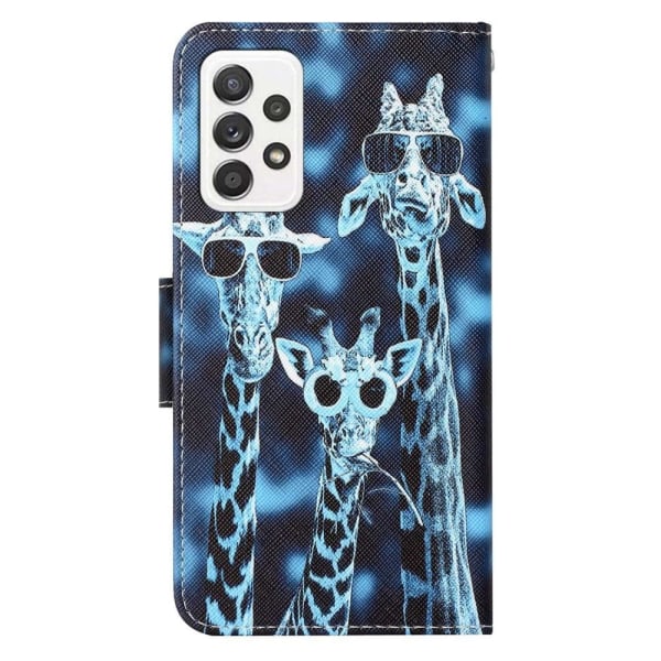 Wonderland Samsung Galaxy A52s 5G / A52 5g / A52 Läppäkotelo - Giraffe Blue