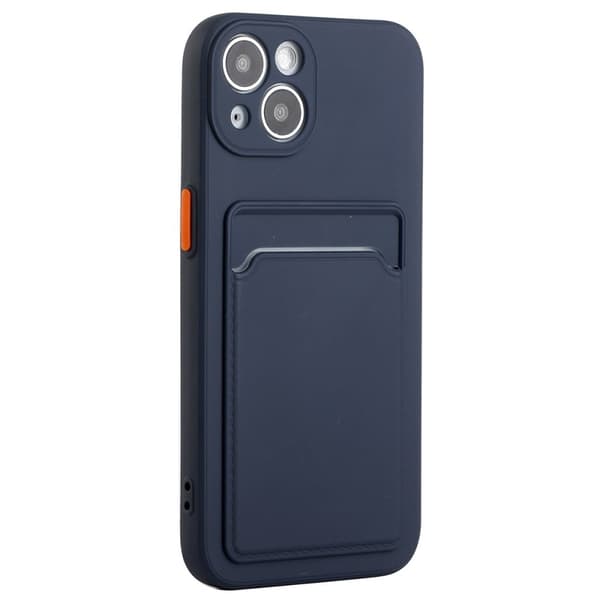iPhone 14 kuori korttipaikalla - Laivastonsininen Blue