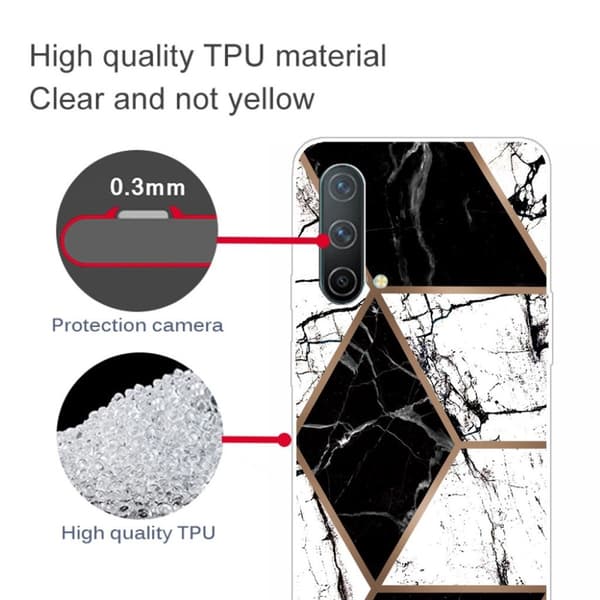 Marble OnePlus Nord CE 5G Suojakotelo - Musta And Valkoinen Marble Shape Multicolor