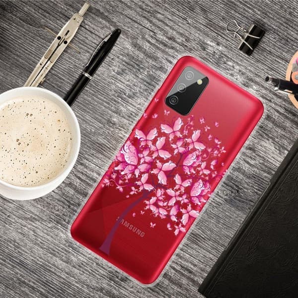 Deco Samsung Galaxy A02s Etui - Sommerfugl Tre Pink