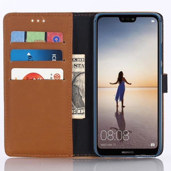 Huawei P20 Lite retrotyylinen suojakotelo - Ruskea Brown